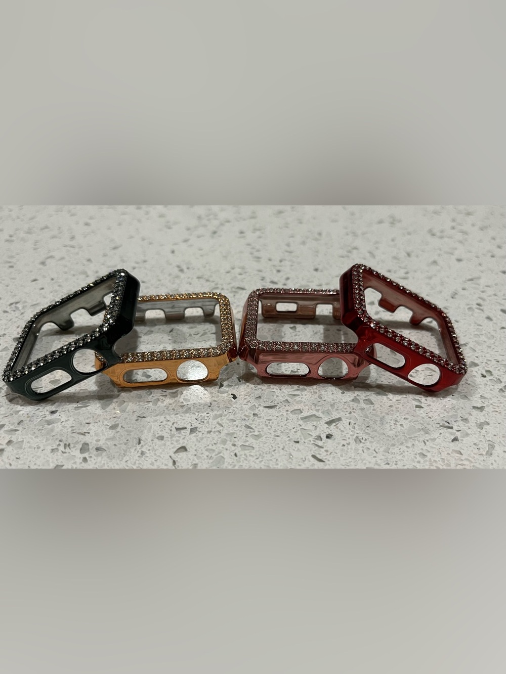 Apple Watch Bezel Case Plastic Crystal Diamond Cover Set Of 4 - Picture 6 of 6